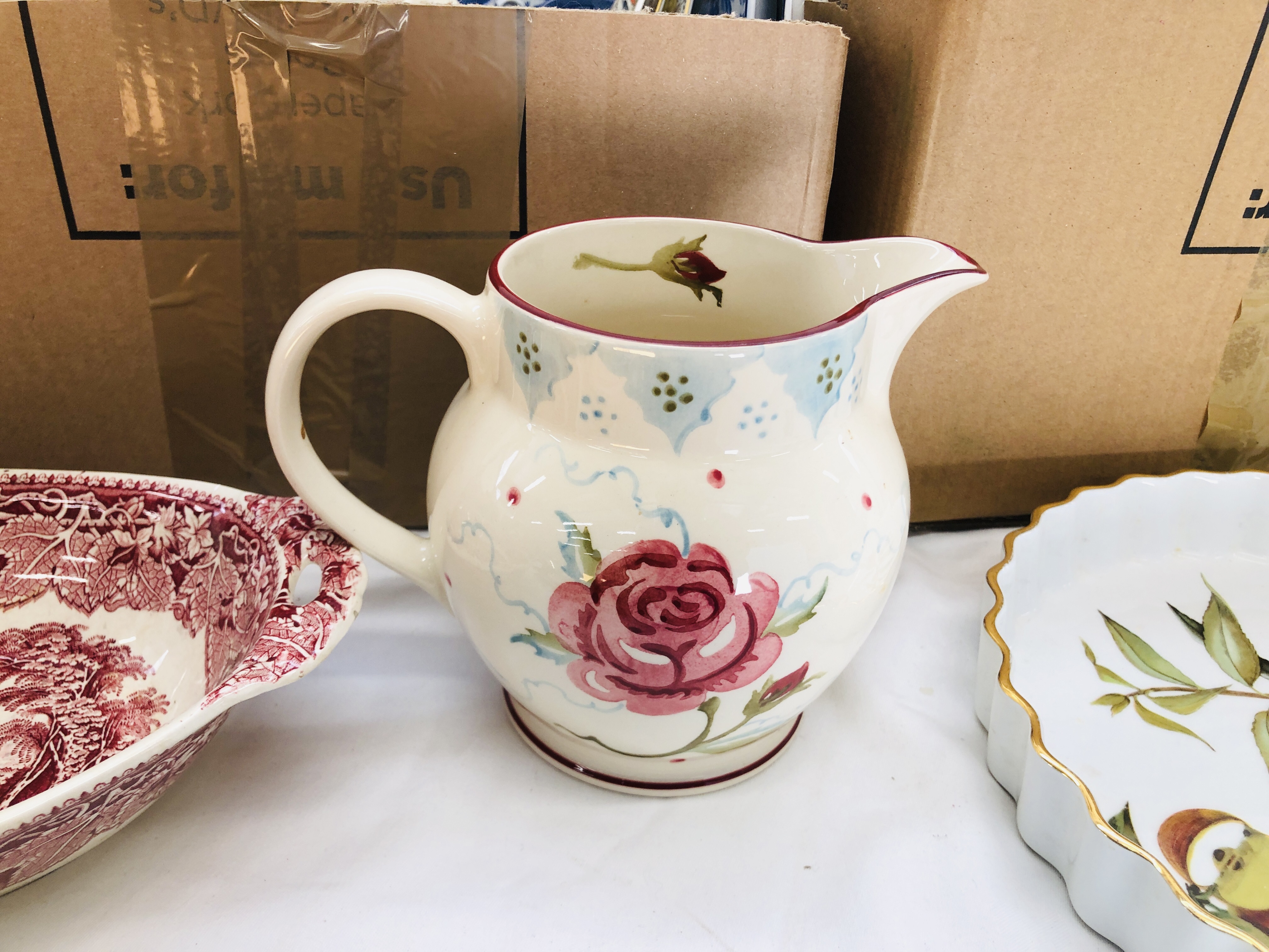 3 X BOXES OF ASSORTED VINTAGE CHINA TO INCLUDE BLUE AND WHITE WILLOW PATTERN, MASONS, - Image 13 of 16