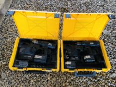 2 X ATLAS COPCO 12 VOLT CORDLESS BATTERY DRILLS COMPLETE WITH BATTERIES AND CHARGERS IN CASE - SOLD