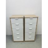 A PAIR OF FIVE DRAWER MODERN IKEA STORAGE CHESTS