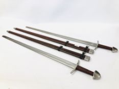 TWO REPLICA DISPLAY SWORDS IN SHEATHS - NO POSTAGE, COLLECTION ONLY - MUST BE 18 YEARS OF AGE.