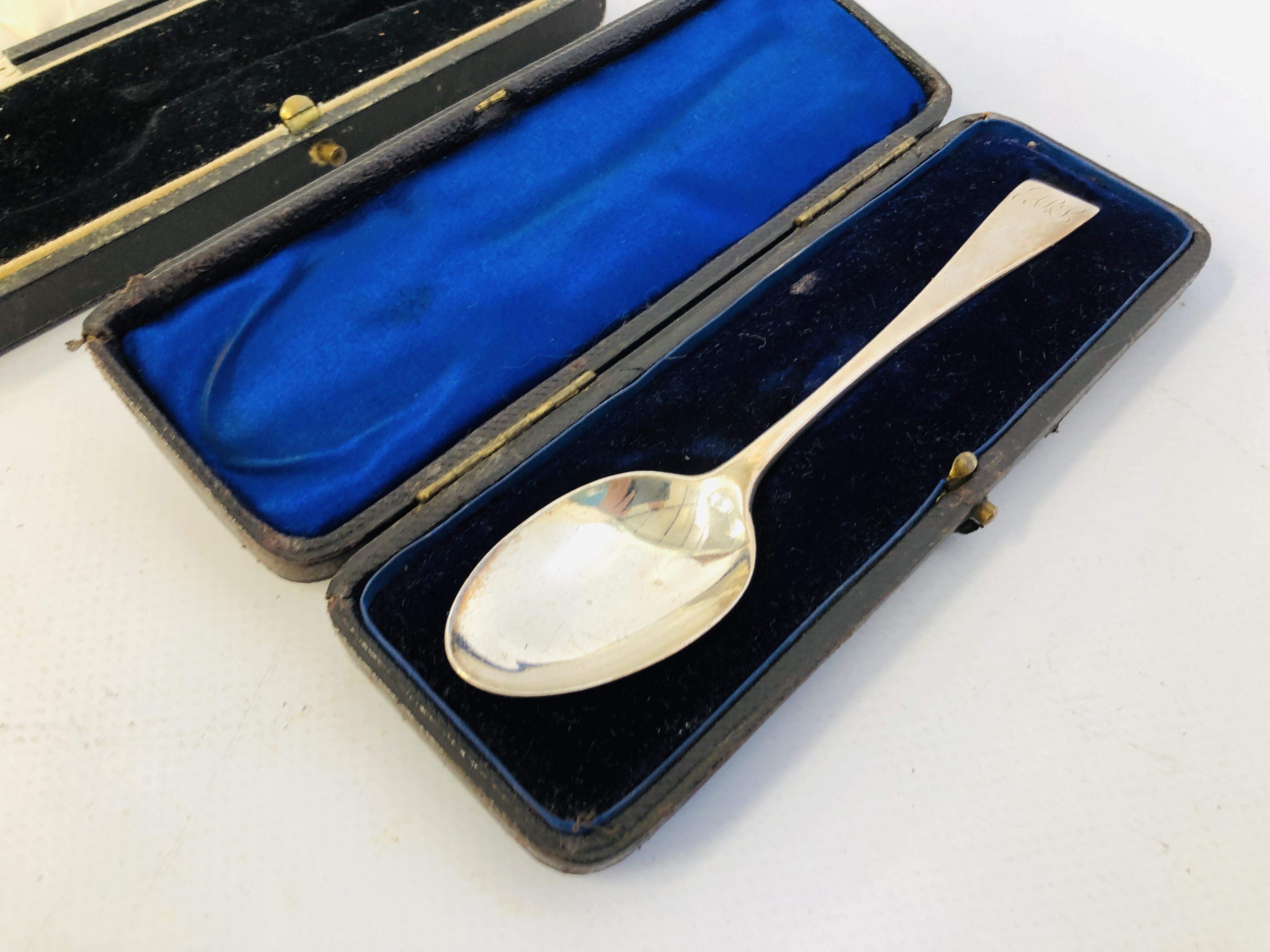 THREE ANTIQUE SILVER JAM SPOONS, CASED SILVER SPOON, LONDON ASSAY, SILVER JUBILEE SPOON, - Image 9 of 12