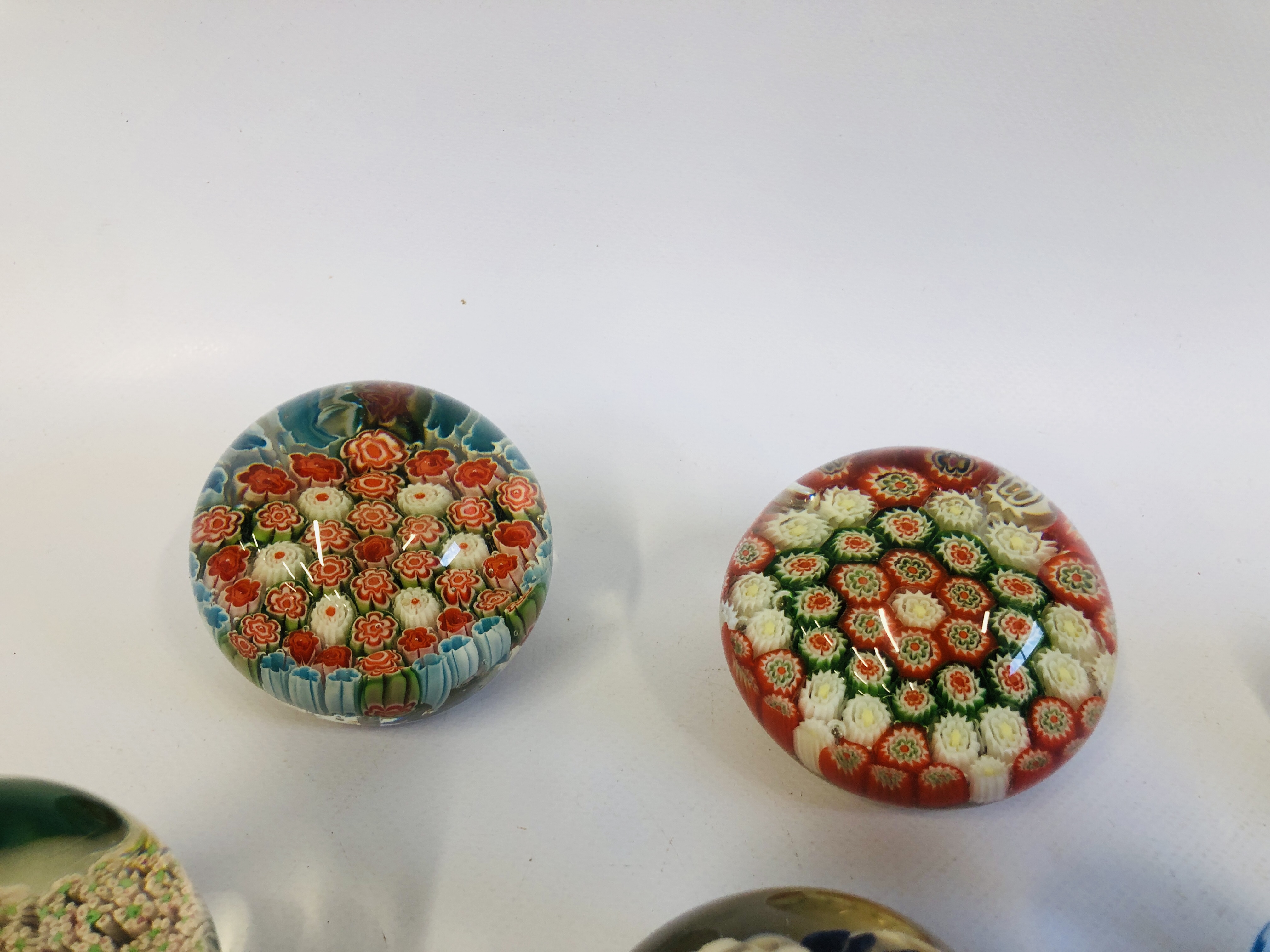 6 X ART GLASS PAPERWEIGHTS TO INCLUDE MILLEFIORI, ETC. - Image 3 of 4