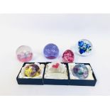 7 ASSORTED ART GLASS PAPERWEIGHTS TO INCLUDE CAITHNESS ETC.