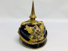 A PRUSSIAN IMPERIAL BADEN OFFICERS SPIKE HELMET FOR A DRAGONER,