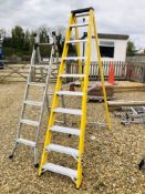 A LYTE 2.1M SWINGEACK STEPLADDER ALONG WITH FURTHER 6 RUNG STEP LADDER.