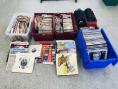 LARGE COLLECTION OF ASSORTED RECORDS TO INCLUDE 50's AND 60's - 45 R.P.M. ETC.
