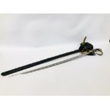 OFFICERS KLEID SABEL (DRESS SABRE) 1810 PATT M1879 MODEL IN PROTECTIVE LEATHER COVER - WE CANNOT