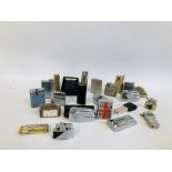 COLLECTION OF ASSORTED LIGHTERS TO INCLUDE MANY VINTAGE RONSON, ETC.