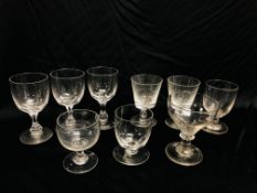 A C19TH SWEETMEAT GLASS RUMMER ENGRAVED WITH MONOGRAM 'J',