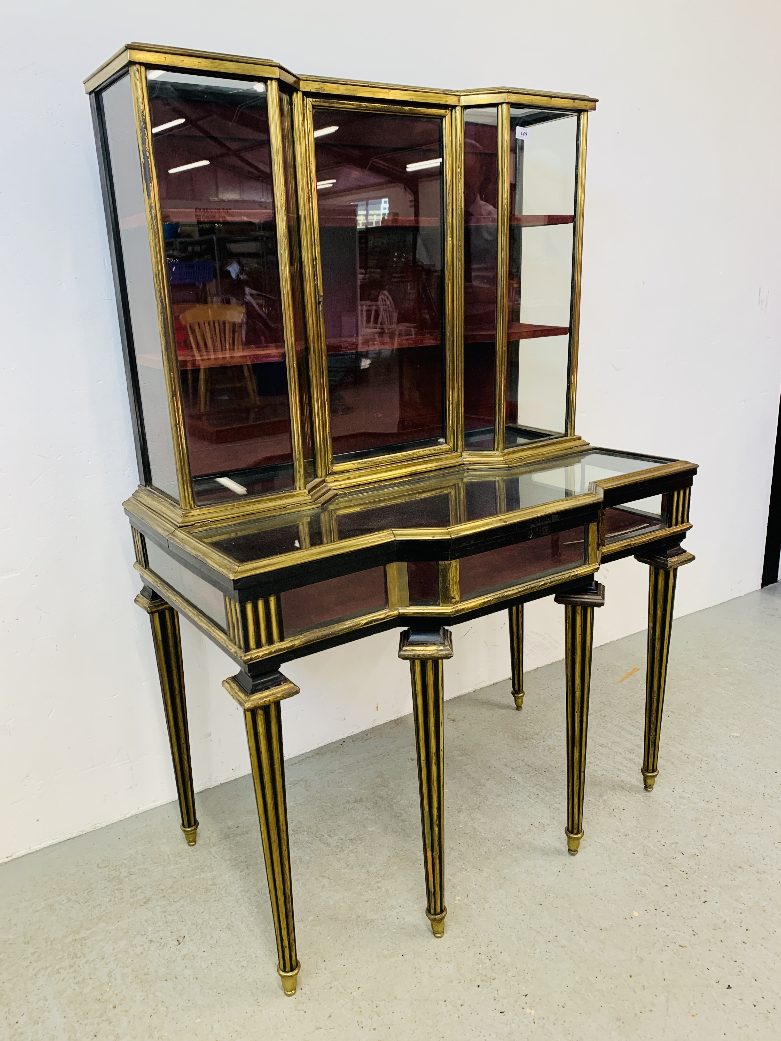 A C19th FRENCH BRASS AND EBONISED CABINET, THE TOP AND SIDES GLAZED, - Image 3 of 31