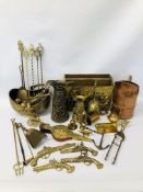 2 BOXES OF BRASS ITEMS MOSTLY FIRESIDE.