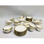 AYNSLEY 40 PIECE TEA SET, GILT STAMP "ELIZABETH 7947".