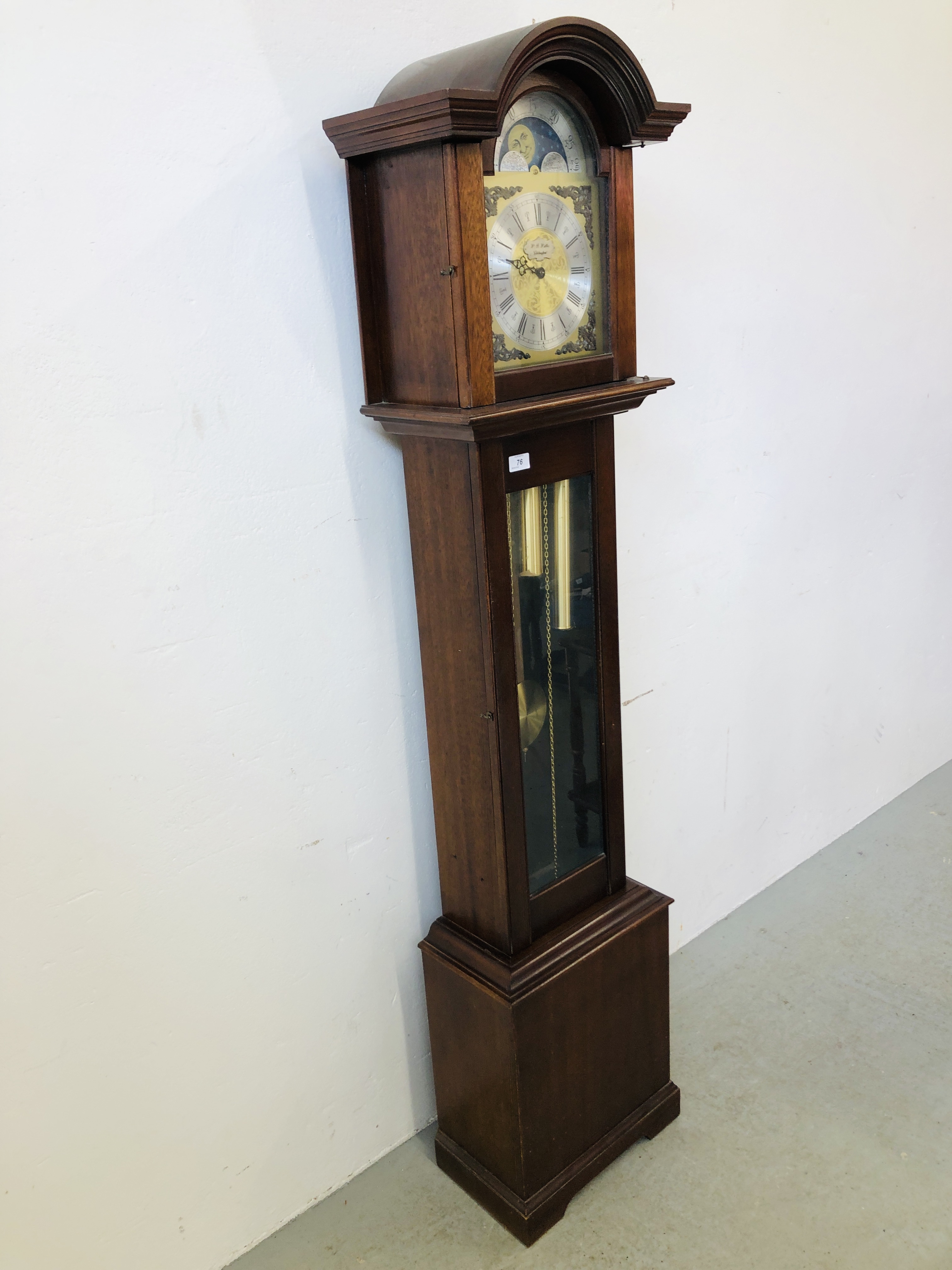 A REPRODUCTION WESTMINSTER CHIMING LONG CASE CLOCK THE DIAL MARKED W.G. - Image 6 of 9