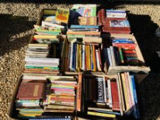 8 X BOXES OF ASSORTED BOOKS AND ANNUALS, LADYBIRD, ETC.