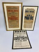 TWO POSTERS FOR HMS PINAFORE, TOWN HALL THEATRE, CROMER.