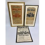 TWO POSTERS FOR HMS PINAFORE, TOWN HALL THEATRE, CROMER.