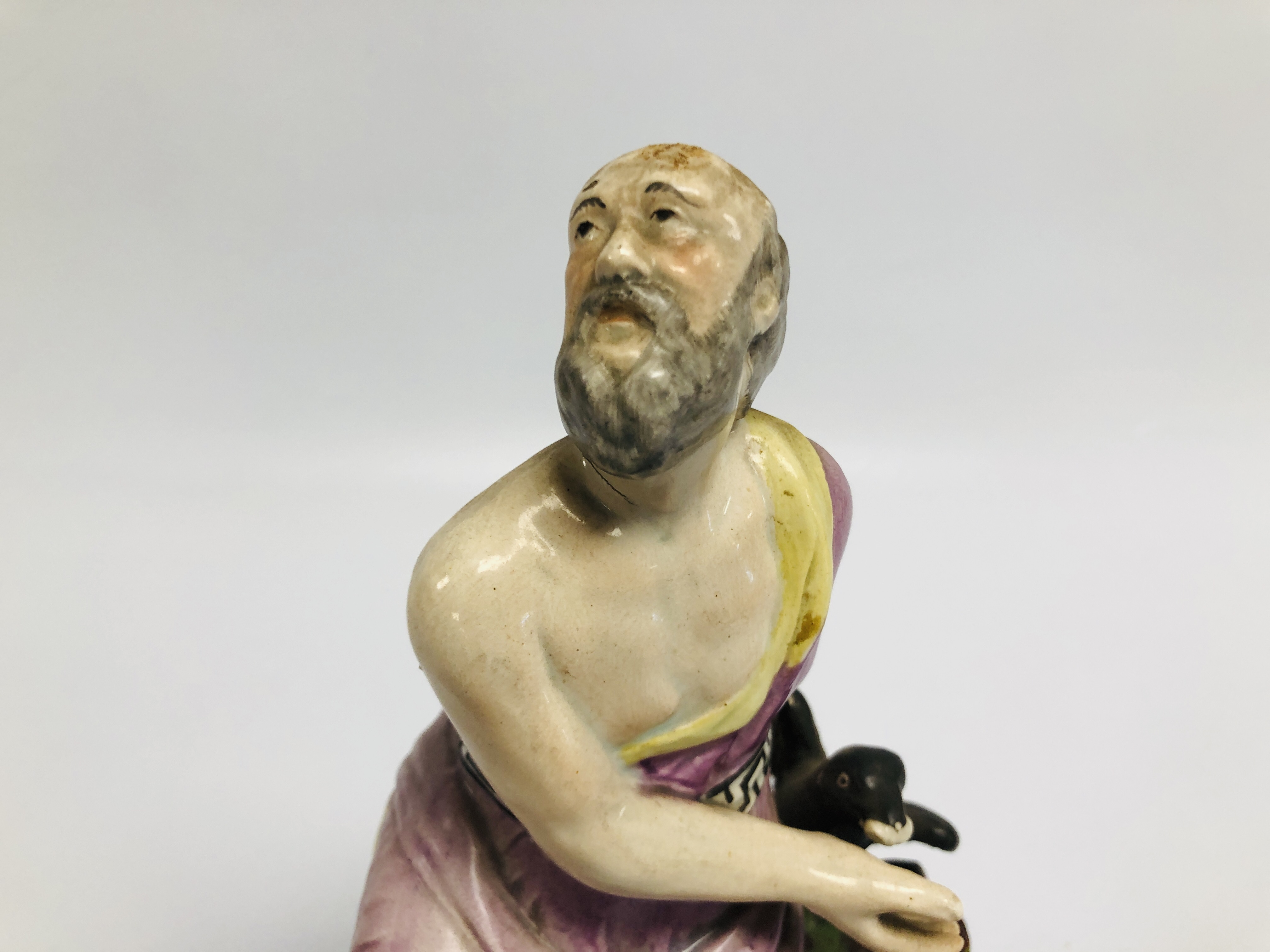 A PAIR OF STAFFORDSHIRE PEARLWARE FIGURES: ELIJAH WITH THE RAVEN; THE WIDOW OF ZAREPHATH, - Image 9 of 15