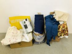 A QUANTITY OF MIXED MATERIAL AND DRESS MAKERS MATERIAL.