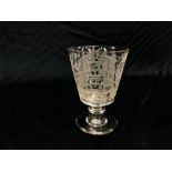 EARLY C19TH MASONIC RUMMER, TYPICALLY ENGRAVED HEIGHT 13CM.