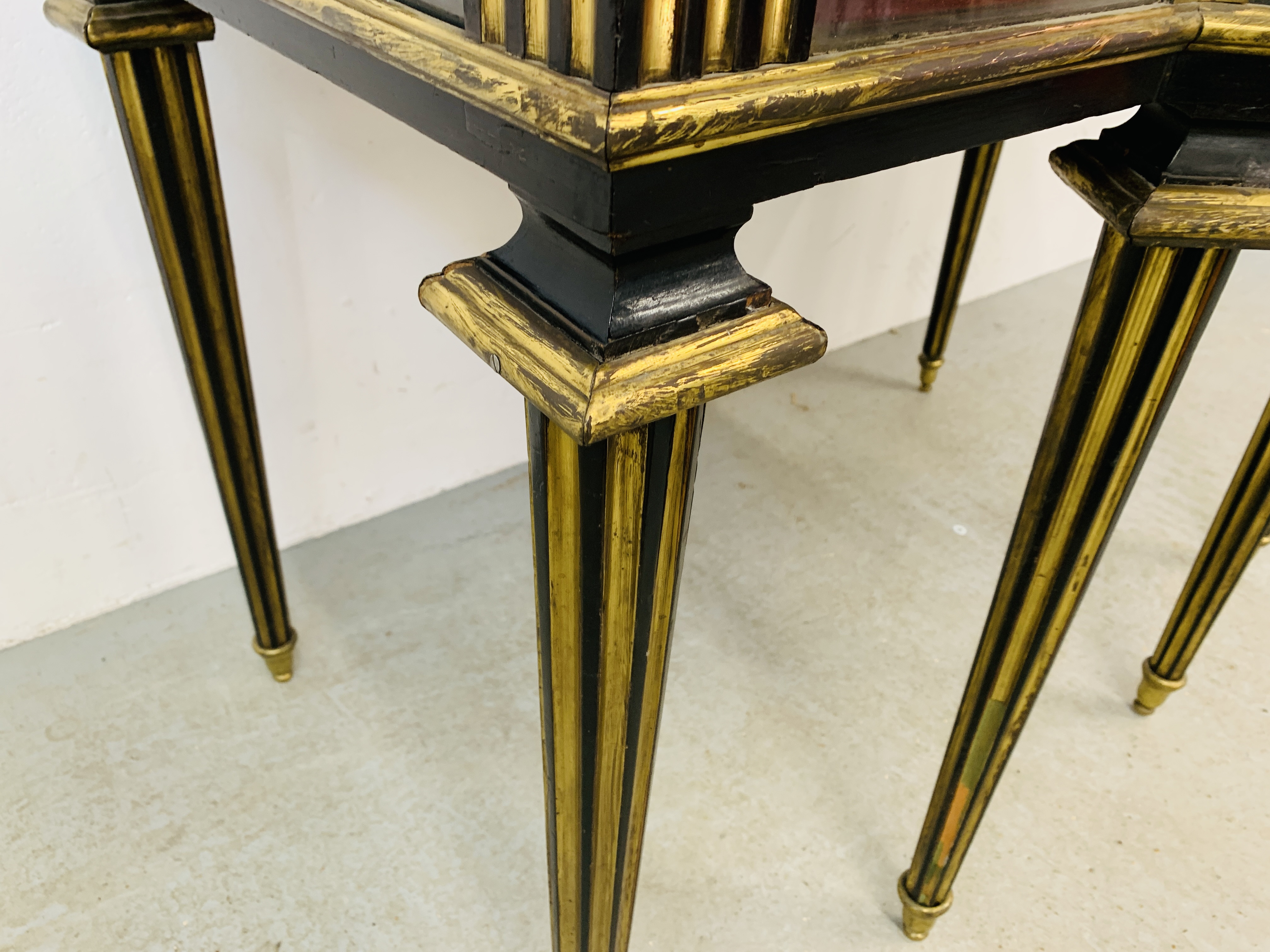A C19th FRENCH BRASS AND EBONISED CABINET, THE TOP AND SIDES GLAZED, - Image 10 of 31