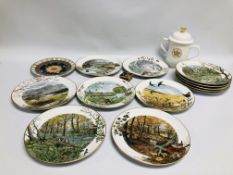 SET OF 12 ROYAL WORCESTER COLLECTORS PLATES BY PETER BANETT + ONE OTHER TO CELEBRATE THE MILLENNIUM