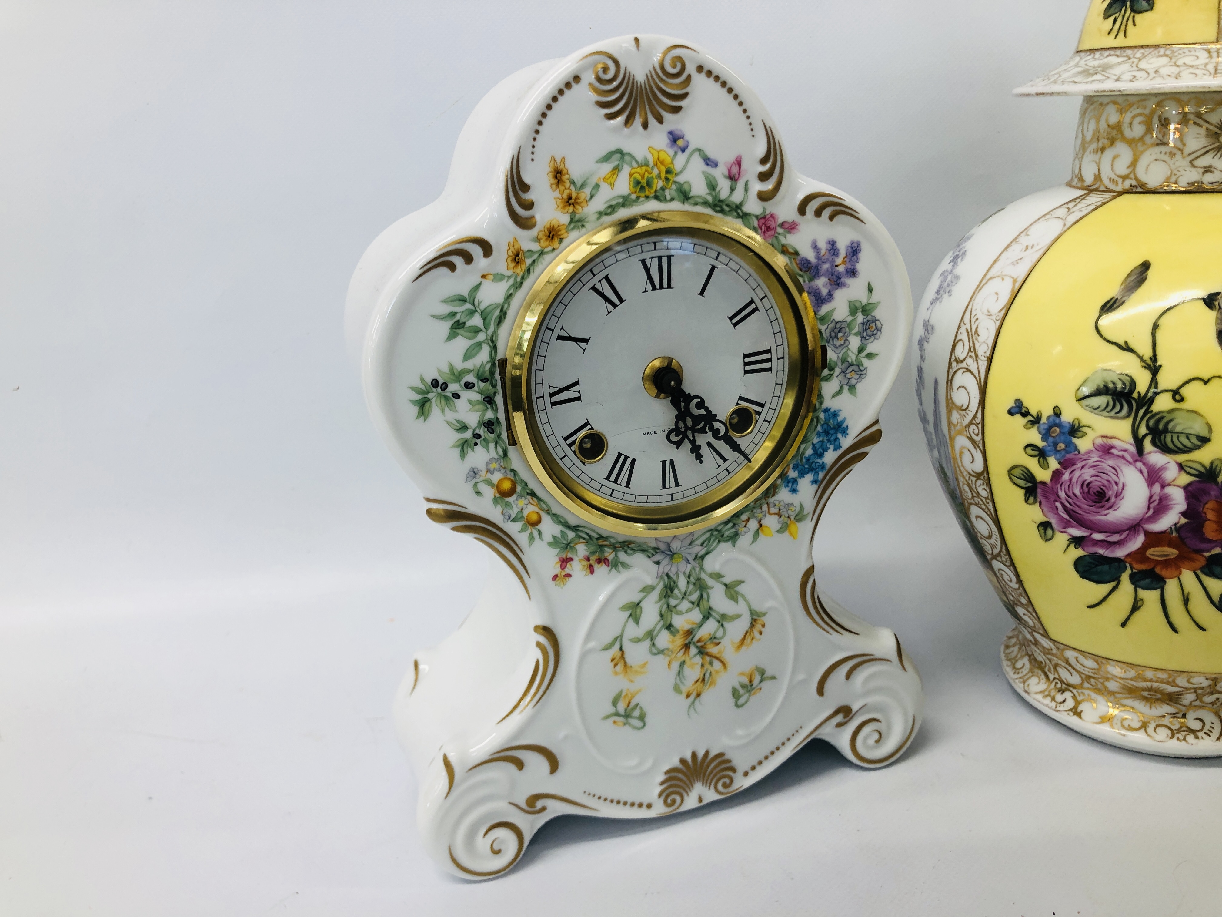 PAIR OF DECORATIVE CONTINENTAL LIDDED URNS, DECORATED WITH CLASSICAL FIGURES AND FLOWER, - Image 9 of 12