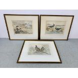 A SET OF 3 HENRY WILKINSON LIMITED EDITION SIGNED PRINTS TO INCLUDE PHEASANT,