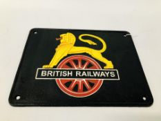 (R) BRITISH RAILWAYS LION PLAQUE