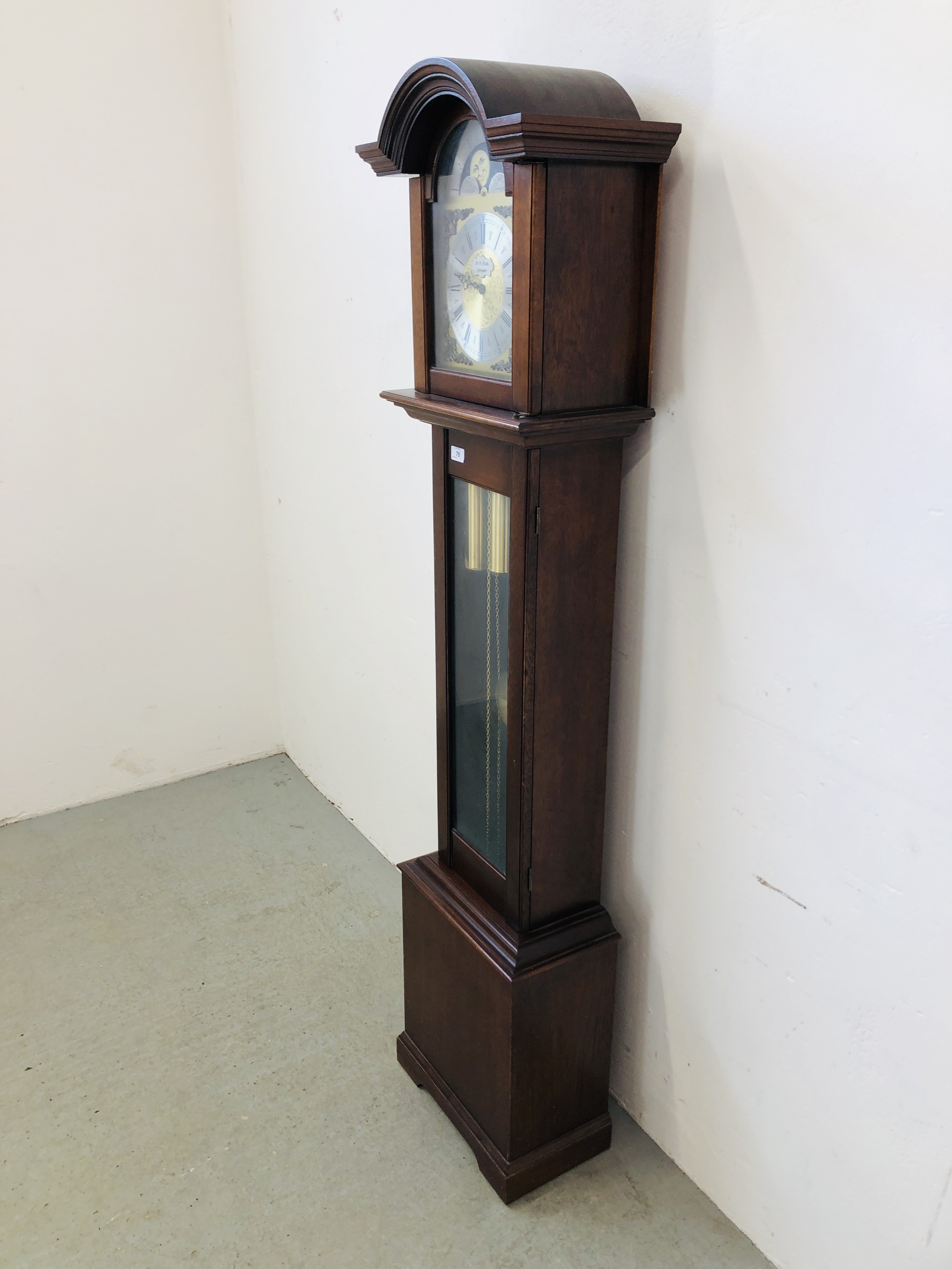 A REPRODUCTION WESTMINSTER CHIMING LONG CASE CLOCK THE DIAL MARKED W.G. - Image 7 of 9