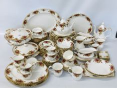 115 PIECES OF OLD COUNTRY ROSE CHINA DINNER WARE.