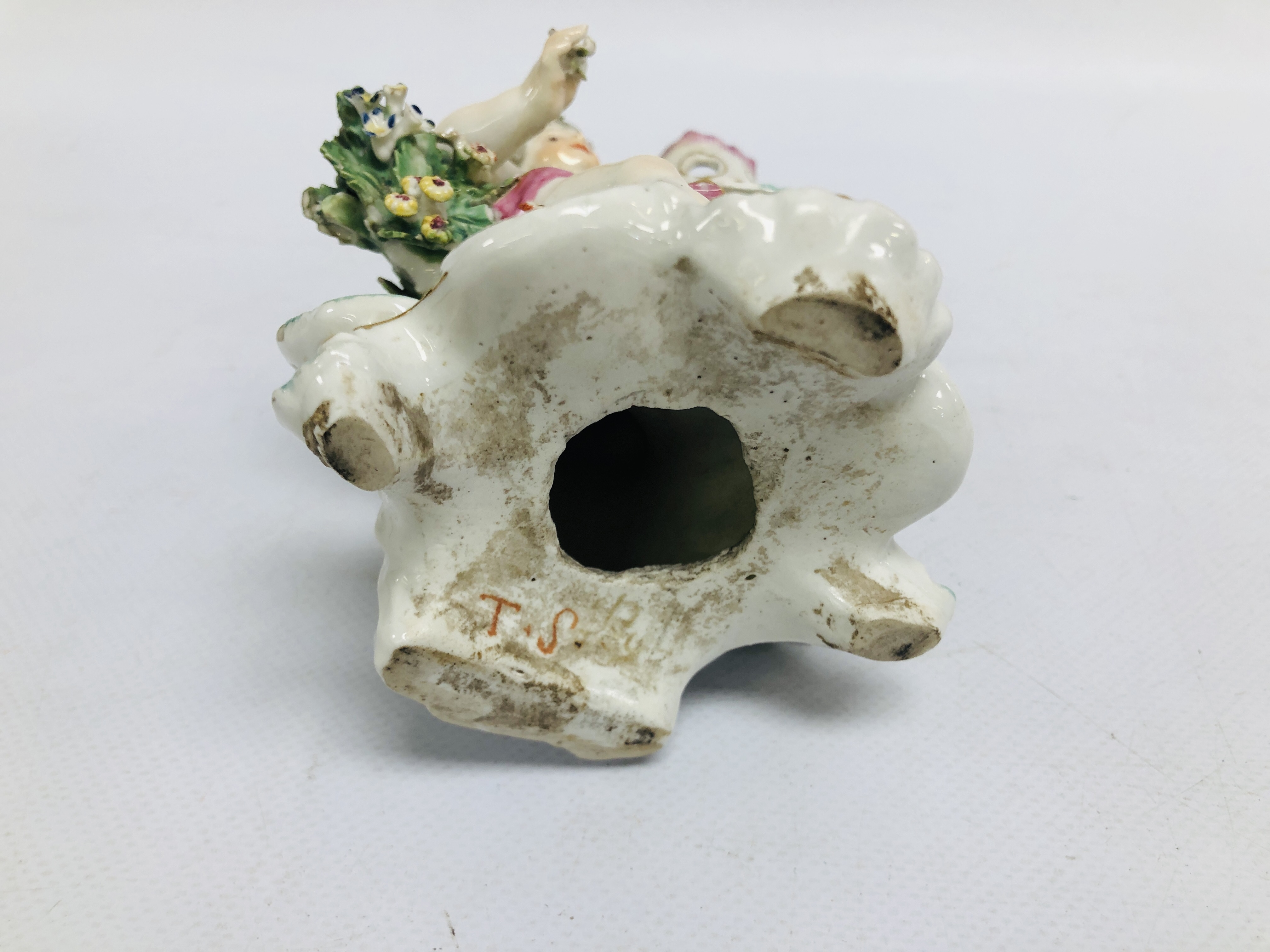 A PAIR OF DERBY FIGURAL CANDLESTICKS, THE SEATED BOY AND GIRL HOLDING A BASKET OF FLOWERS, H 17. - Image 24 of 24