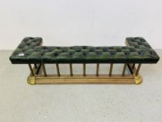 A BRASS FIRE CURB SEAT,