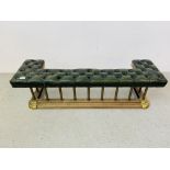 A BRASS FIRE CURB SEAT,