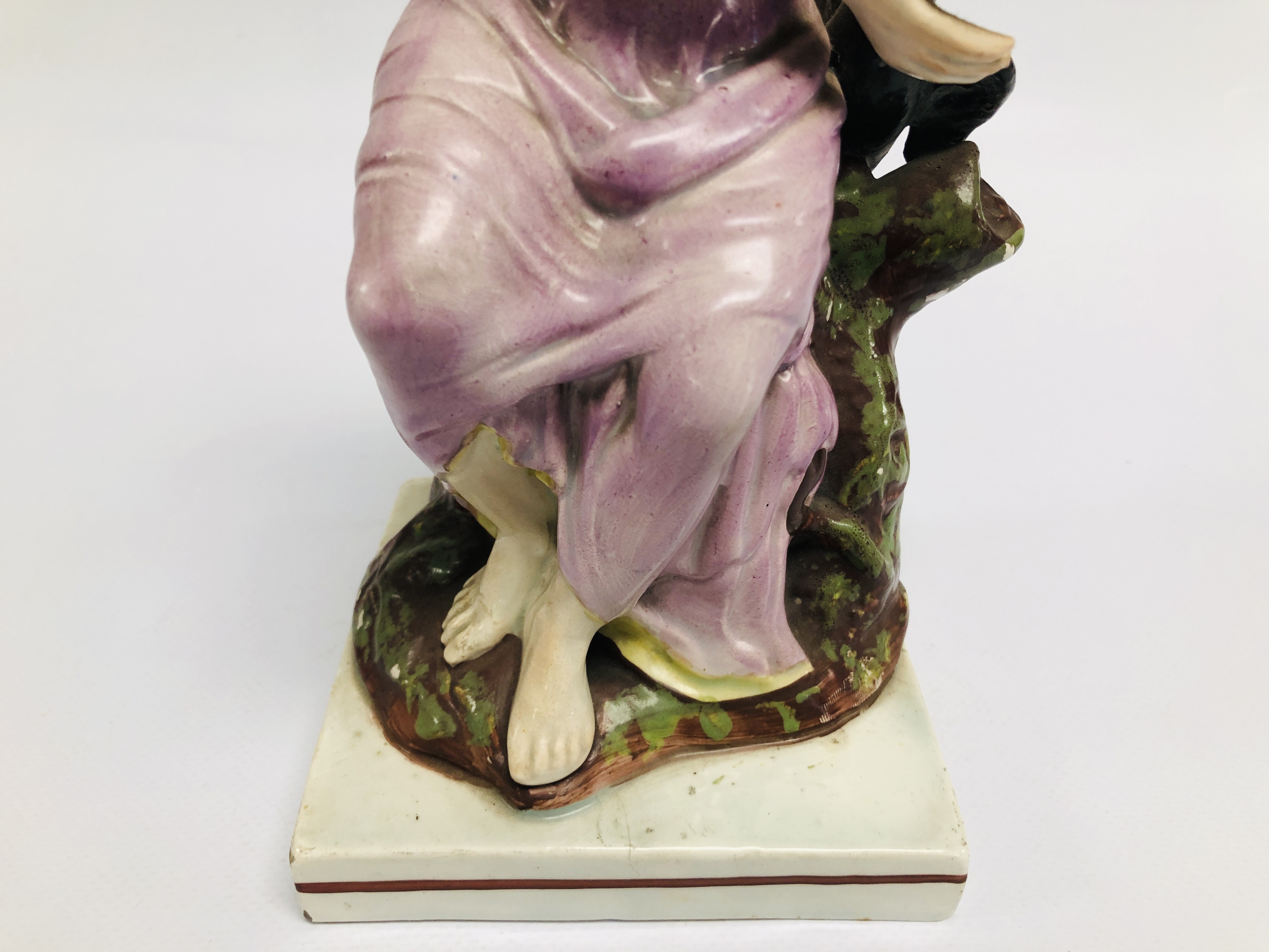 A PAIR OF STAFFORDSHIRE PEARLWARE FIGURES: ELIJAH WITH THE RAVEN; THE WIDOW OF ZAREPHATH, - Image 10 of 15