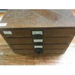 VINTAGE FOUR DRAWER DESK TIDY CABINET,