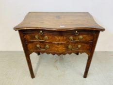 A GEORGE III MAHOGANY SERPENTINE LOWBOY,