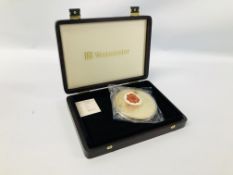 HEAD OF THE HOUSE OF WINDSOR 100MM MEDALLION, GOLD PLATED ON COPPER IN BOX, WITH CERTIFICATE 01320.