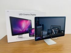 APPLE 27 INCH CINEMA LED DISPLAY (NO POWER LEAD) - SOLD AS SEEN.