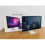 APPLE 27 INCH CINEMA LED DISPLAY (NO POWER LEAD) - SOLD AS SEEN.