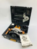 WORX ROUTER WX15RT IN FITTED CASE WITH OPERATING MANUAL.