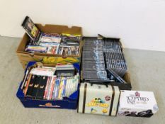 3 BOXES OF ASSORTED DVD'S TO INCLUDE SET OF "57 POIROT COLLECTION" ETC.