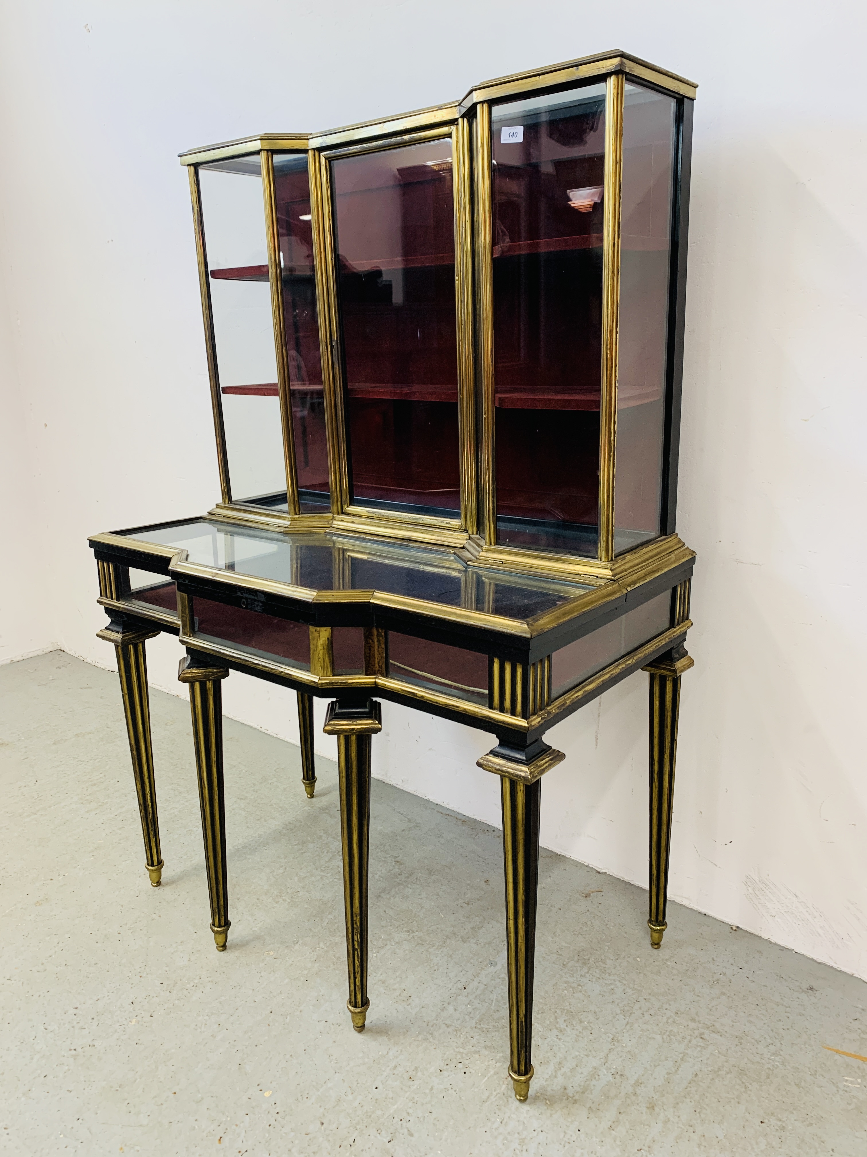 A C19th FRENCH BRASS AND EBONISED CABINET, THE TOP AND SIDES GLAZED, - Image 2 of 31