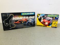 SCALEXTRIC "CHAMPION TOURERS" RACING GAME AND SCALEXTRIC "FORMULA ONE" RACING GAME