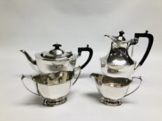 A FOUR PICE SILVER TEA SERVICE SHEFFIELD 1963 MAKER FRANK COBB & CO. LTD.