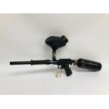 A PMI GAS PAINTBALL GUN WITH HOPPER AND BOTTLE - COLLECTION IN PERSON ONLY.