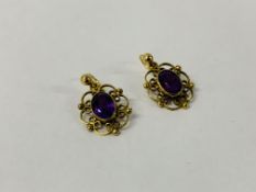 PAIR OF ORNATE 9CT.