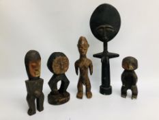 COLLECTION OF FIVE ETHNIC HANDCRAFTED FIGURES "PATRIMONIO CULTURAL"