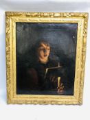FOLLOWER OF DE LA TOUR: A CHORISTER HOLDING CANDLE, IN EARLY C18th GILT FRAME, 76CM X 66CM.