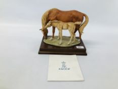 KAISER PORCELAIN BAVARIA GERMANY LIMITED EDITION 249/1200 "THOROUGHBRED MARE AND FOAL" STUDY WITH