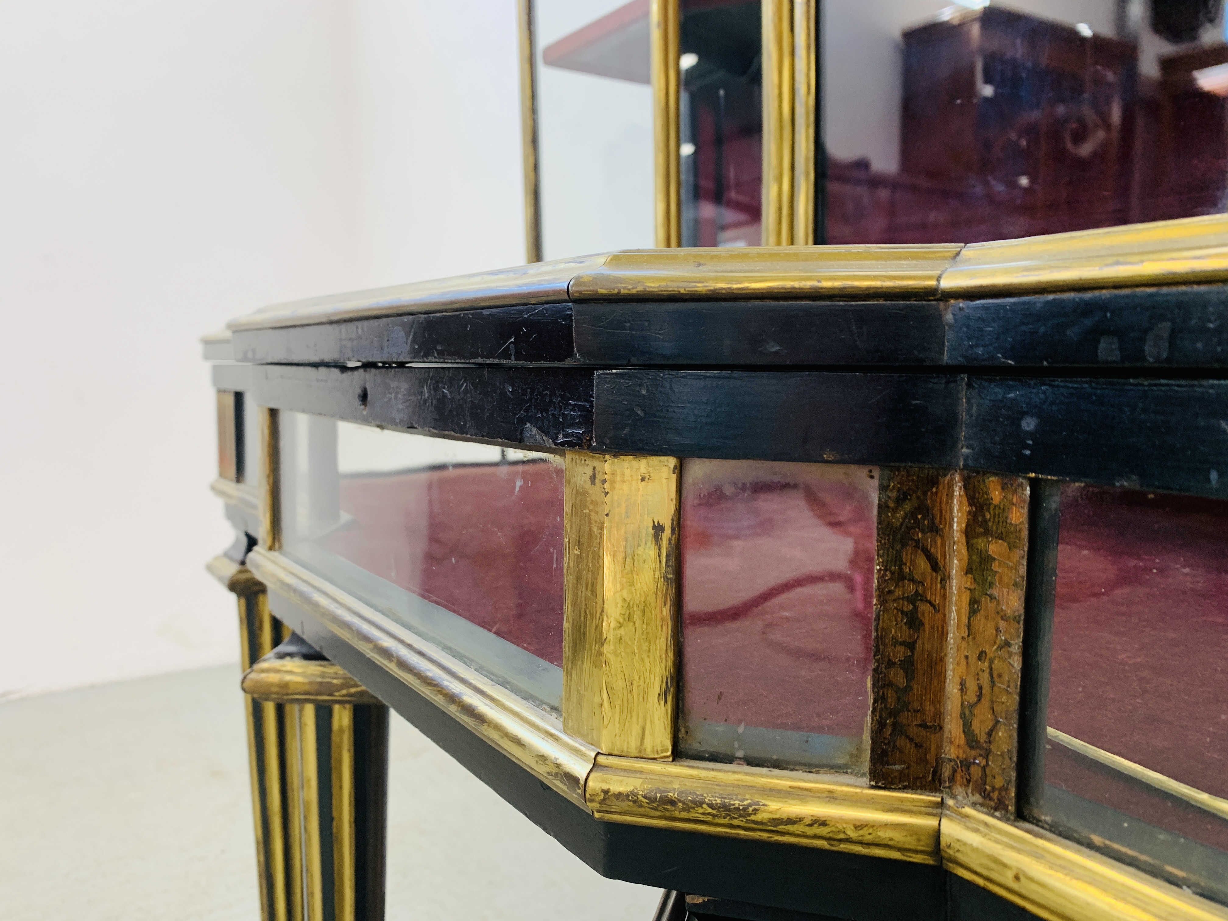 A C19th FRENCH BRASS AND EBONISED CABINET, THE TOP AND SIDES GLAZED, - Image 17 of 31